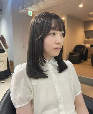 ミディアム カラー akane/ボブ /オリーブ/ブラウンのヘアスタイル