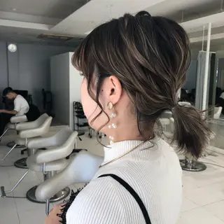 ミディアム カラー ヘアアレンジ MODE K's松原 YUMIのヘアスタイル