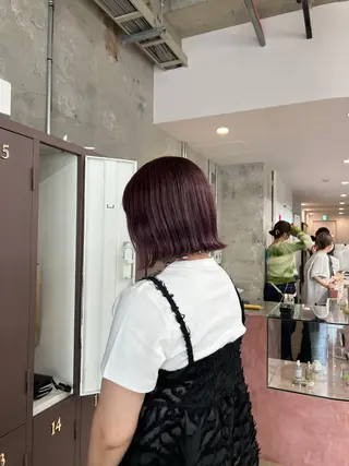 ミディアム カラー era所属・azumi/ボブ/暖 色/オリーブ/縮毛のヘアスタイル