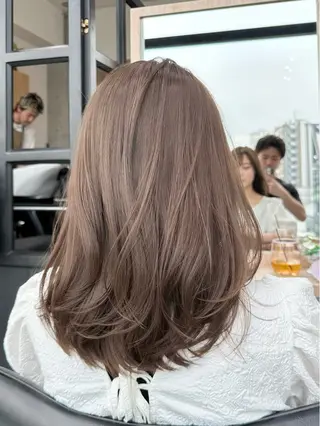 ミディアム ✨透明感 艶カラー恵比寿✨のヘアスタイル