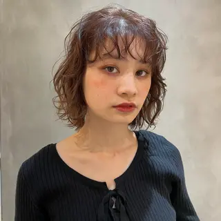 ショート パーマ ボブ/巻ける縮毛矯正 /韓国レイヤーはなのヘアスタイル