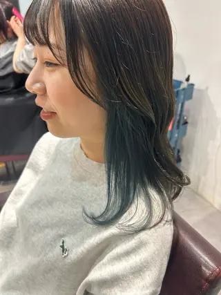 セミロング カラー ikeda shioriのヘアスタイル