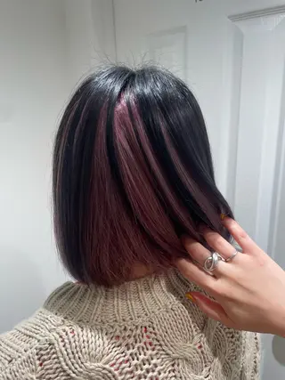 ミディアム カラー 暖色/ブリーチ/メン ズパーマ/ミワチカコのヘアスタイル