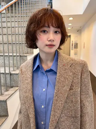 ショート パーマ tricca  ginza所属・ボブ，レイヤーカット ・パーマ【iri】のヘアスタイル