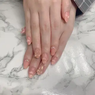 ネイル はな💎ネイル ワンホン、長さ出しのネイルデザイン