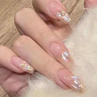ネイル ネイリストゆか💅 長さだし、深爪矯正のネイルデザイン