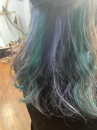 セミロング カラー 原宿サロン代表 デザインカラー伊藤卓のヘアスタイル