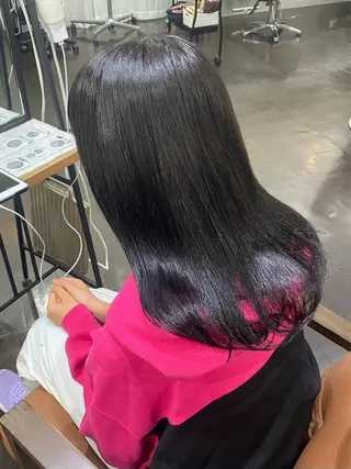 セミロング カラー ヘアアレンジ 🍒ᩚ名駅/艶髪 縮毛矯正/あゆ🍒ᩚのヘアスタイル