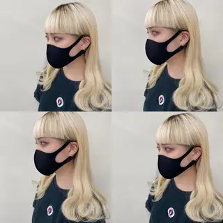 カラー エクステ ハイトーン 💭黒崎ハルカのヘアスタイル