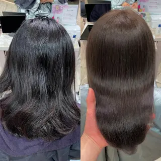 ロング カラー On所属・顔まわりカット🌟 くびれヘア/寺門遥輝のヘアスタイル