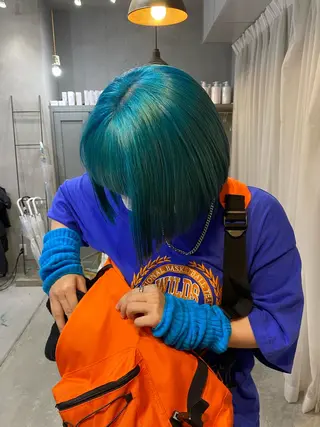 ミディアム カラー 原田 朱里のヘアスタイル