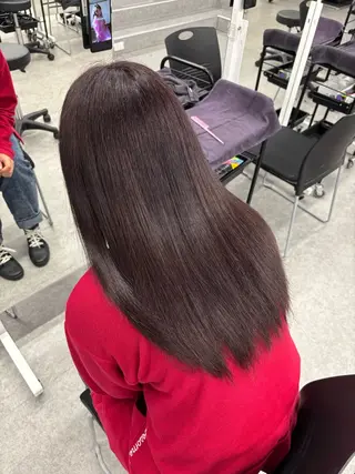 ロング カラー ワインレッド🍒ラベ ンダーKiyokaのヘアスタイル