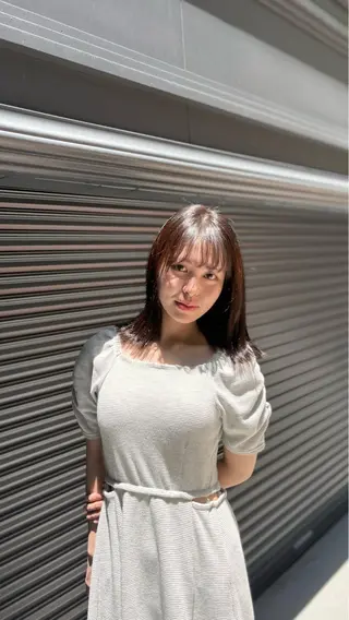 ミディアム カラー 髪質改善/縮毛矯正 /美髪カラー/こてのヘアスタイル