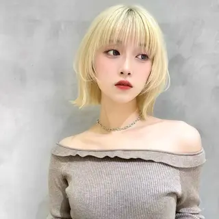 ミディアム カラー Lond bla-maのヘアスタイル