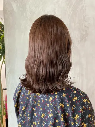 ミディアム カラー ヘアアレンジ 切りっぱなしボブ/ デザインカラー店長のヘアスタイル