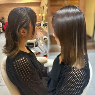 ミディアム パーマ 髪質改善/縮毛矯正 /ブリーチ矯正/岡部のヘアスタイル