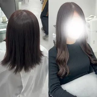 ロング カラー 羽エクステ/シール エクステ/横浜駅5分のヘアスタイル