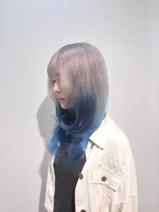 ロング カラー ブリーチ予約率90% 以上✨森山陽向のヘアスタイル