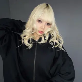 セミロング カラー ヘアアレンジ ★デザインカラー ハイトーン ももか★のヘアスタイル