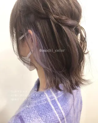 ミディアム カラー パーマ ヘアアレンジ メンズ キッズ マツエク・マツパ 隠れ家サロンso you所属・yukimi .のヘアスタイル