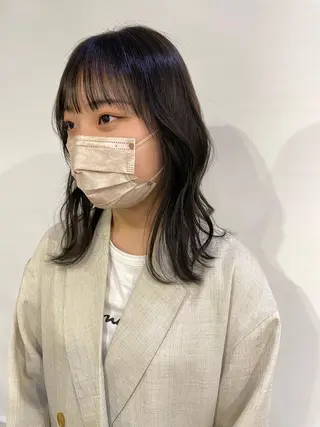 ミディアム カラー silo所属・silo MOKA 顔周りカット🦦のヘアスタイル