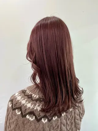 ミディアム カラー 新宿/小顔レイヤー/ 顔まわり/西慶太朗のヘアスタイル