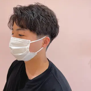ショート パーマ メンズ 似合わせカット/ ハイトーンchimiのヘアスタイル