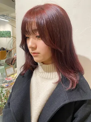 セミロング カラー 綾香 /透明感カラーのヘアスタイル