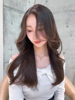 ロング 顔周り🇰🇷韓国 レイヤー/モエのヘアスタイル