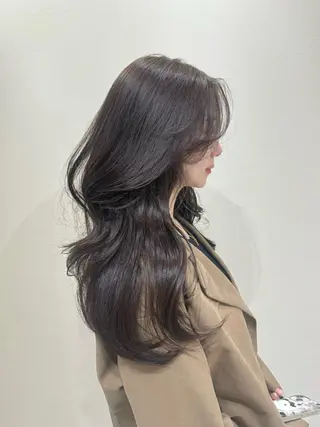 ロング カラー ヘアアレンジ 🤍韓国ヘア🤍 ヨシダリナのヘアスタイル