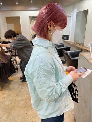 ショート カラー ヘアアレンジ 丸山渉/パーマ エフェクトブリーチのヘアスタイル