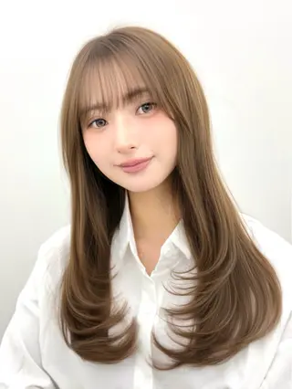 ロング 韓国風レイヤーカット 根来悠斗のヘアスタイル
