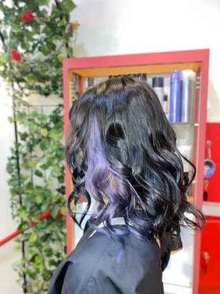 ミディアム ゆぴ☾‪/推しカラー /ハイトーンのヘアスタイル