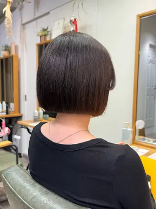 ショート 縮毛矯正/艶暖色 カラー/パーマひふみのヘアスタイル