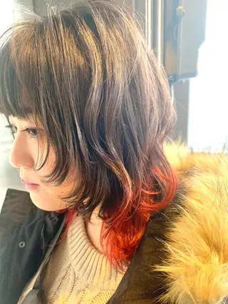 ミディアム カラー メンズヘア/レイヤー /ボブ山内春輝のヘアスタイル