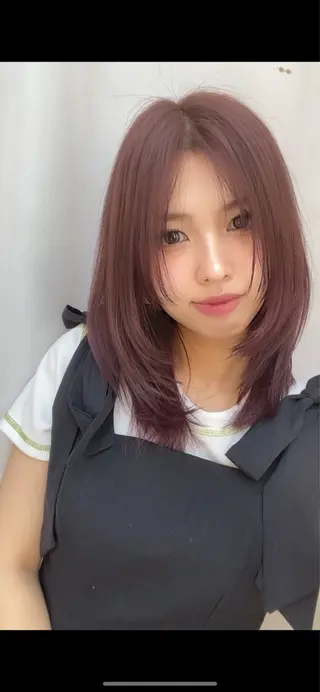 ミディアム カラー パーマ ヘアアレンジ 小野寺瑞希 /最小顔カットのヘアスタイル