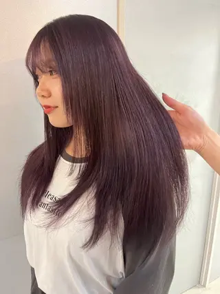 ロング カラー レイヤーカット/ハイ トーンカラー/きらのヘアスタイル