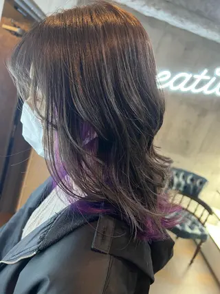 ミディアム カラー ミルクティーハイトー ン💖Mikaのヘアスタイル