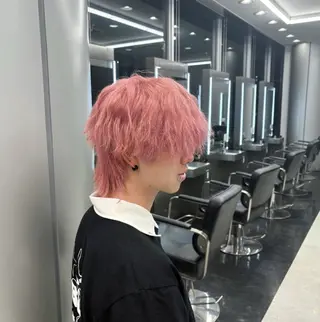 カラー ヘアアレンジ メンズ メンズウルフ🐺♡ ピンク♡ヘアメ🎀のヘアスタイル