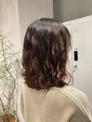 セミロング パーマ 🟢ボブパーマ/ハー ドパーマ/大西🟢のヘアスタイル