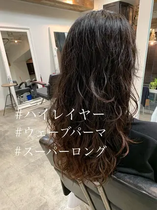 ロング パーマ 似合わせレイヤー カット/KANNAのヘアスタイル