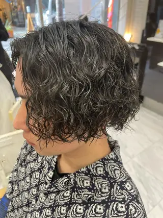 ミディアム パーマ メンズ ❄️メンズカット 落合諒❄️のヘアスタイル