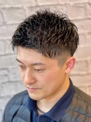 ショート パーマ ヘアアレンジ メンズ キッズ メンズカット/パーマ 山崎航平💈のヘアスタイル