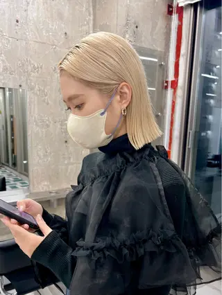 ミディアム noe所属・AYAKA/名古屋/ 栄/ボブ/透明カラーのヘアスタイル