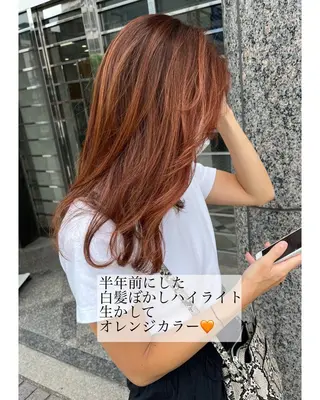 ミディアム 難波/白髪ぼかし/ KAORIのヘアスタイル