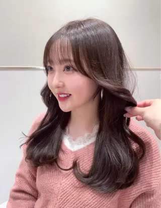 セミロング カラー ヘアアレンジ Toiro所属・🤎小顔レイヤー /ベージュ🤎友香のヘアスタイル