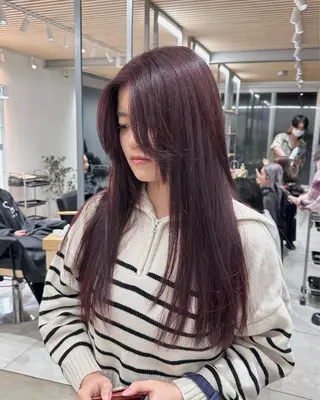 ロング カラー ブリーチしない 暖色colorのヘアスタイル