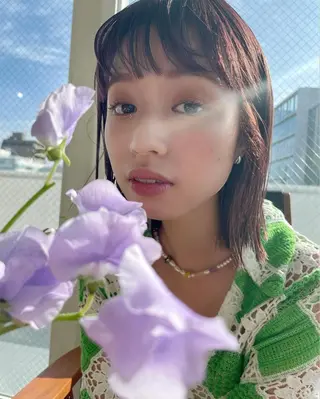 ミディアム カラー ハイトーン/レイヤー カット/harukaのヘアスタイル