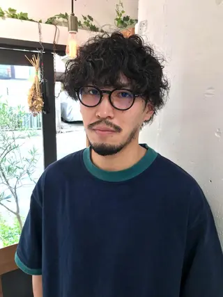 ショート パーマ メンズ 木村陸弥 似合わせ 透明感カラー🌿のヘアスタイル