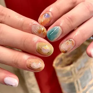 ショート m kaori𓃟のネイルデザイン